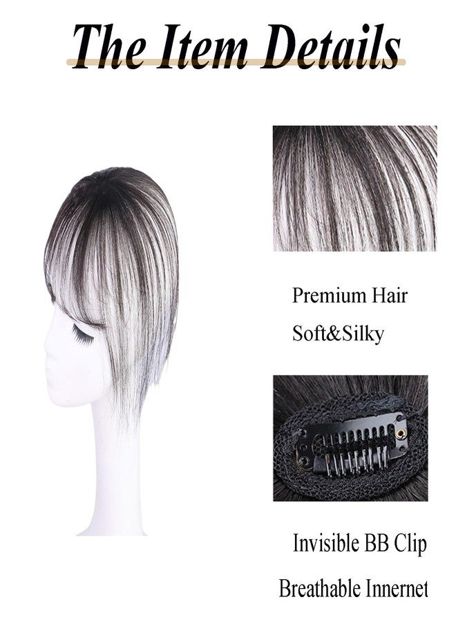 Funyn Clip in Bangs Synthetic Hair Air Bangs for Women Fake Bangs Wispy Bangs Fringe Hair Extensions Hairpieces Curved bangs for Daily Wear (Black Brown) - Image 4
